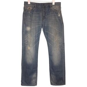 Rocawear Straight Fit Distressed Preowned Jeans Size 36x32